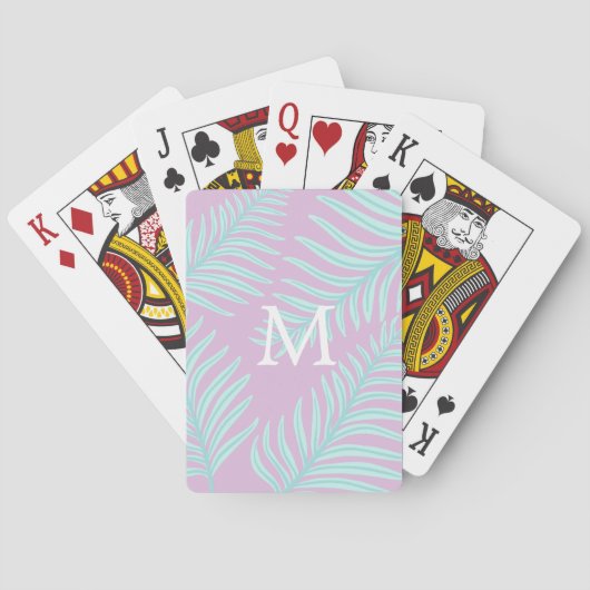 Tropische Pastelle | Monogramm Playing Cards Spielkarten (Rückseite)