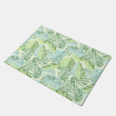 Tropische Pastellpalmblätter Fußmatte (Schrägansicht)