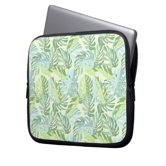 Tropische Pastellpalmblätter Laptopschutzhülle (Vorderseite Links)