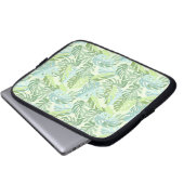 Tropische Pastellpalmblätter Laptopschutzhülle (Vorne Knopf)