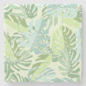 Tropische Pastellpalmblätter Steinuntersetzer (Vorderseite)