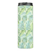 Tropische Pastellpalmblätter Thermosbecher (Rückseite)