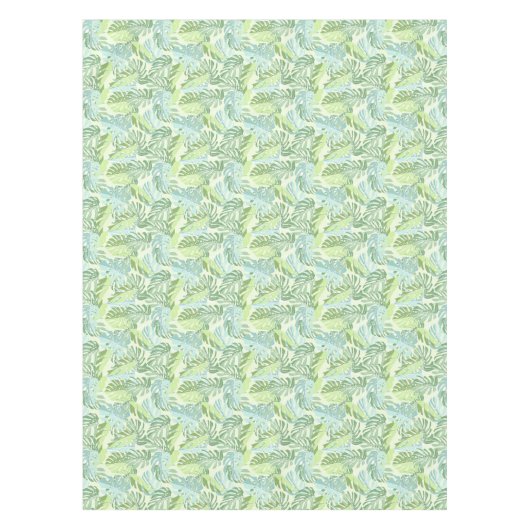 Tropische Pastellpalmblätter Tischdecke (Vorderseite)