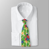 Tropische Pattern Neck Tie Krawatte (Gebunden)