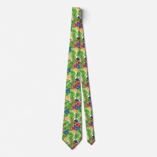 Tropische Pattern Neck Tie Krawatte (Vorderseite)