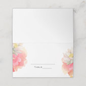 Tropische Peach Blume Blumenzehen Platzkarte (Außenseite Aufgefaltet)