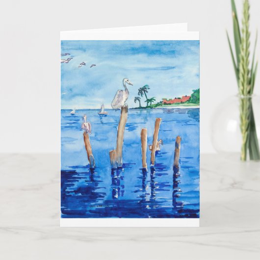 Tropische Pelikane Karte (Vorderseite)