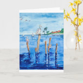 Tropische Pelikane Karte (Gelbe Blume)