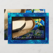 Tropische Pensionierung mit Blue Palms Save the Da Ankündigungspostkarte (Vorne/Hinten)