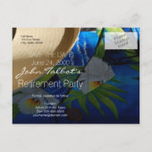 Tropische Pensionierung mit Blue Palms Save the Da Ankündigungspostkarte (Rückseite)