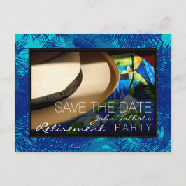 Tropische Pensionierung mit Blue Palms Save the Da Ankündigungspostkarte