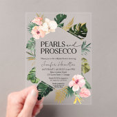 Tropische Perlen und Prosecco-Brautparty Acryleinladungen (Insitu (Handheld))