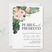 Tropische Perlen und Prosecco-Brautparty Einladung (Vorderseite)
