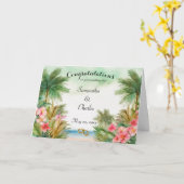 Tropische Personalisierte Hochzeitkarte Karte (Gelbe Blume)