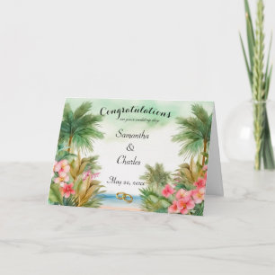 Tropische Personalisierte Hochzeitkarte Karte