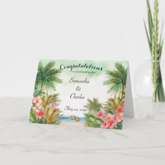 Tropische Personalisierte Hochzeitkarte Karte