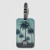 Tropische Personalisierte Monogramm Gepäckanhänger (Vorderseite Vertikal)