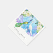 Tropische Pfauenflora | Boho Botanical Monogram Serviette (Ecke)