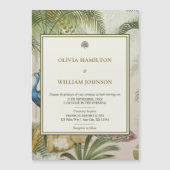 Tropische Pfauenpalme, magnetische Hochzeitseinlad Magnetkarte (Vorderseite)