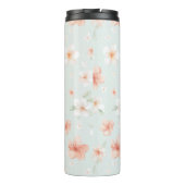 Tropische Pfirsich Weiße Hibiskusblüten Thermosbecher (Rückseite)