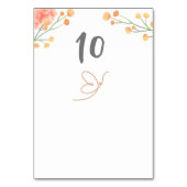 Tropische Pfirsichhochzeit Tischnummer (Rückseite)