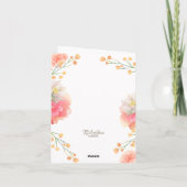 Tropische Pfirsichkarte Blume Danke Karte (Rückseite)