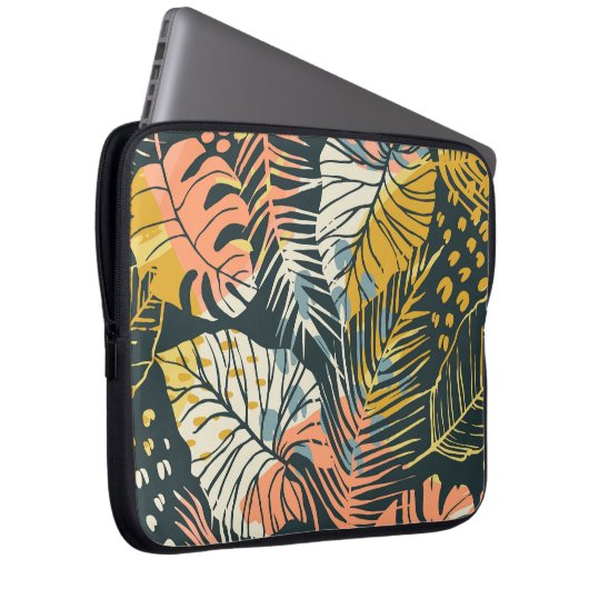 Tropische Pflanze: abstraktes künstlerisches Muste Laptopschutzhülle (Vorne Rechts)