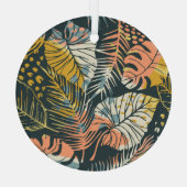 Tropische Pflanze: abstraktes künstlerisches Muste Ornament Aus Glas (Rückseite)