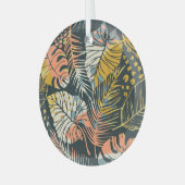 Tropische Pflanze: abstraktes künstlerisches Muste Ornament Aus Glas (Vorderseite links)