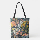 Tropische Pflanze: abstraktes künstlerisches Muste Tasche (Rückseite)