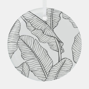 Tropische Pflanze, Blume, Dschungelskizze. Ornament Aus Glas