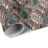 Tropische Pflanze, Dschungel, Tropen, Beige, Blätt Geschenkpapier (Rolleneckpunkt)