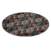 Tropische Pflanze, Dschungel, Tropen, Beige, Blätt Schneidebrett (Ecke)