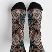 Tropische Pflanze, Dschungel, Tropen, Beige, Blätt Socken (Oben)