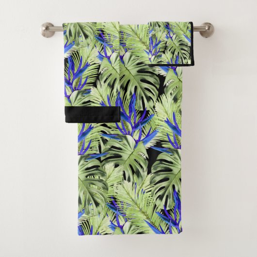 Tropische Pflanze grün und blau Badhandtuch Set (Insitu)