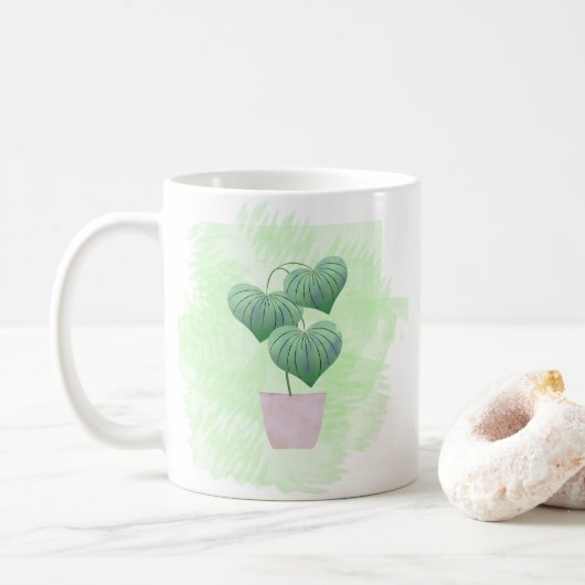 Tropische Pflanze Kaffeetasse (Mit Donut)