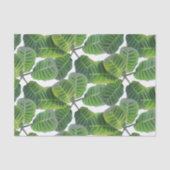 Tropische Pflanze Leaf Muster Grün und Weiß Sommer Seidenpapier (Vorderseite)