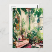 Tropische Pflanze Lovers Paradies Wohnzimmer Postkarte (Vorne/Hinten)