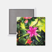 Tropische Pflanze Magnet (Vorderseite/Rückseite)