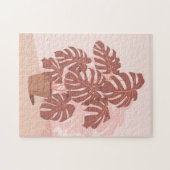 Tropische Pflanze. Monstera (Rosa- und Pflaumenfar Puzzle (Horizontal)