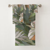 Tropische Pflanze Mosaik Digitale Kunst Badhandtuch Set (Insitu)