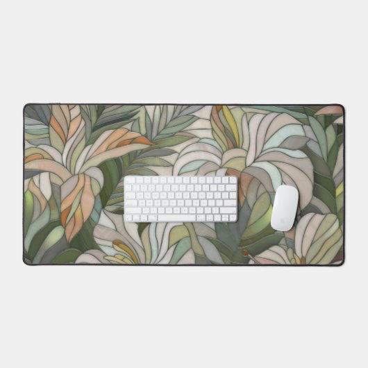 Tropische Pflanze Mosaik Digitale Kunst Schreibtischunterlage (Tastatur & Maus)