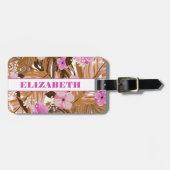 Tropische Pflanze Muster Vorname Gepäckanhänger (Vorderseite horizontal)