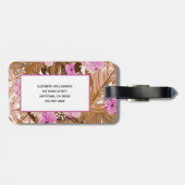 Tropische Pflanze Muster Vorname Gepäckanhänger (Rückseite horizontal)