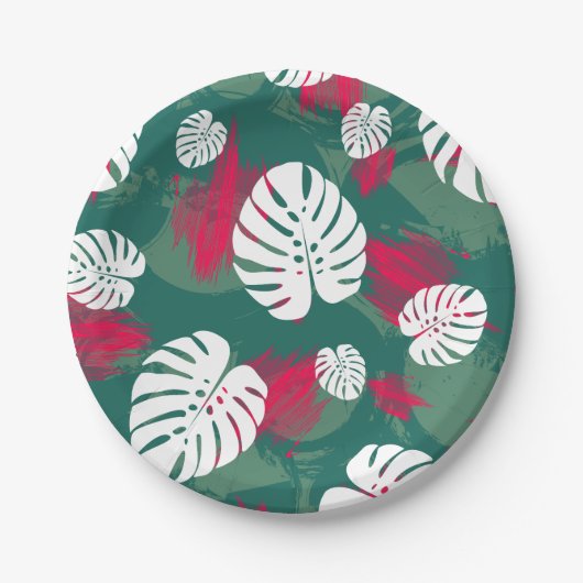 Tropische Pflanze Pappteller (Vorderseite)