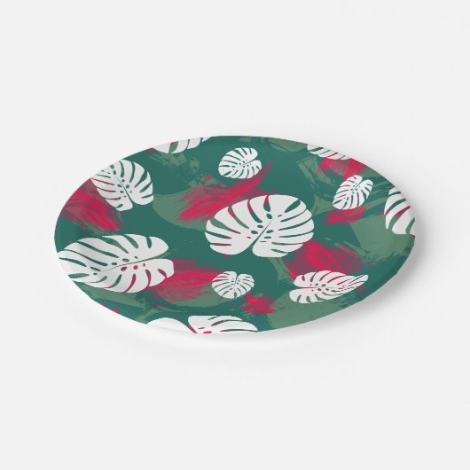 Tropische Pflanze Pappteller (Schrägansicht)