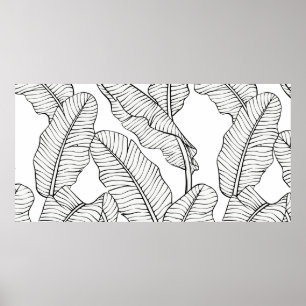 Tropische Pflanze und Blume nahtlos. Jung Poster