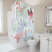 Tropische Pflanze und Blume. Nahtloses Muster, bb Duschvorhang (Beispiel)