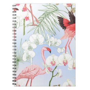 Tropische Pflanze und Blume. Nahtloses Muster, bb Notizblock