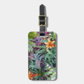 Tropische Pflanze und Bromeliad-Beutel Gepäckanhänger (Vorderseite vertikal)